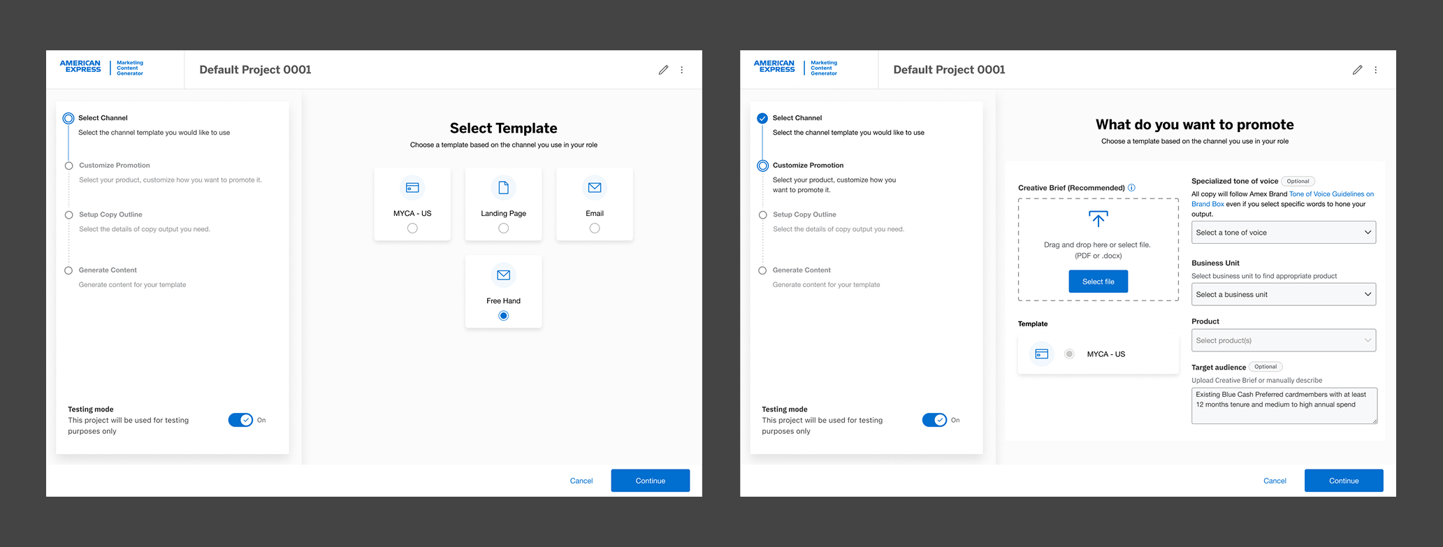 Step by step setup flow